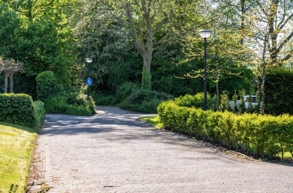 Lightronics CEDER A2 armaturen langs een weg in het Fabritiuspark in Heerhugowaard